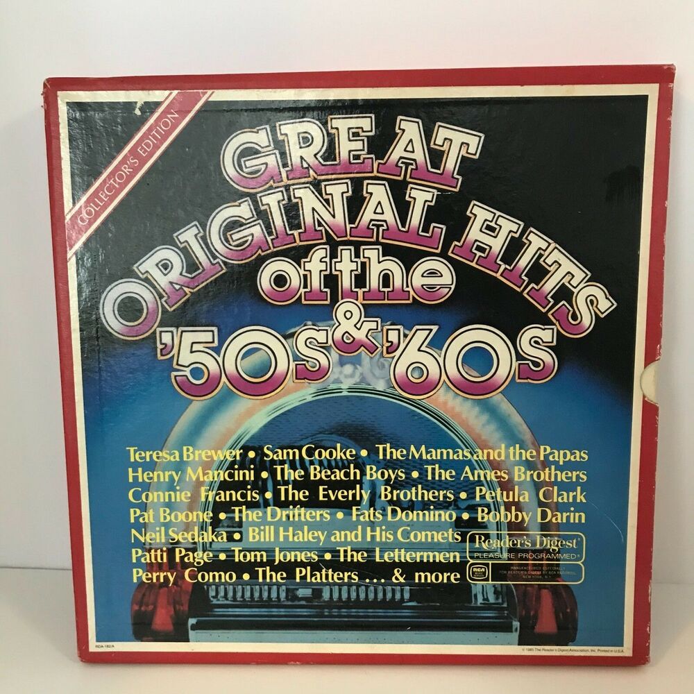 Vintage 1985 Readers Digest Great Hits of the 50s & 60s Collectors Edition 7 LPs